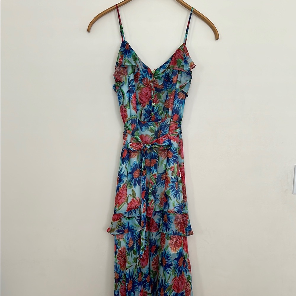 Milly floral Ruffled Tiered Dress